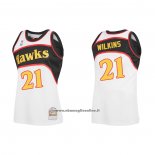 Maglia Atlanta Hawks Dominique Wilkins #21 Mitchell & Ness 1986-87 Bianco