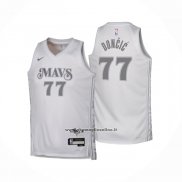 Maglia Bambino Dallas Mavericks Luka Doncic No 77 Citta 2024-25 Bianco