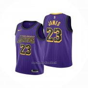 Maglia Bambino Los Angeles Lakers LeBron James #23 Citta 2019-20 Viola