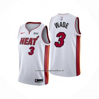 Maglia Bambino Miami Heat Dwyane Wade No 3 Association Bianco