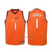 Maglia Bambino Phoenix Suns Devin Booker #1 Statement 2020-21 Arancione