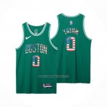 Maglia Boston Celtics Jayson Tatum #0 75th Bandera Edition Verde