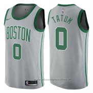 Maglia Boston Celtics Jayson Tatum NO 0 Citta Grigio