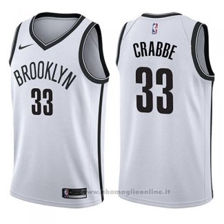 Maglia Brooklyn Nets Allen Crabbe NO 33 Association 2017-18 Bianco