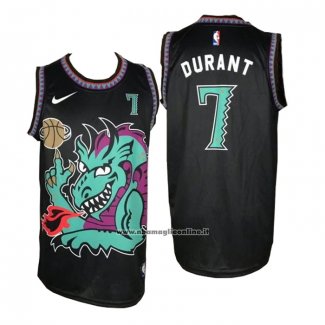 Maglia Brooklyn Nets Kevin Durant #7 Swamp Dragon Nero