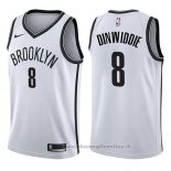 Maglia Brooklyn Nets Spencer Dinwiddie NO 8 Association 2017-18 Bianco