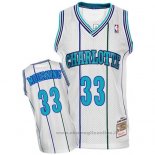 Maglia Charlotte Hornets Alonzo Mourning NO 33 Throwback Bianco