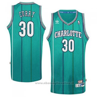 Maglia Charlotte Hornets Dell Curry NO 30 Throwback Verde