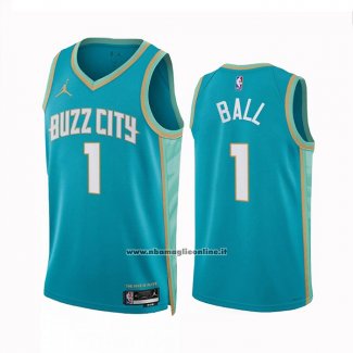 Maglia Charlotte Hornets LaMelo Ball #1 Citta 2023-24 Verde