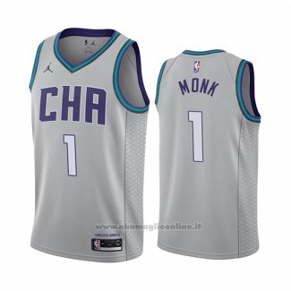 Maglia Charlotte Hornets Malik Monk NO 1 Citta Edition Grigio