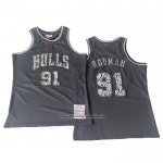 Maglia Chicago Bulls Dennis Rodman #91 Mitchell & Ness 1997-98 Nero1