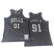 Maglia Chicago Bulls Dennis Rodman #91 Mitchell & Ness 1997-98 Nero1