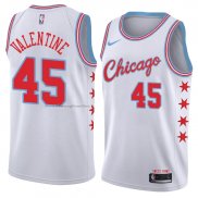 Maglia Chicago Bulls Denzel Valentine NO 45 Citta 2018 Bianco