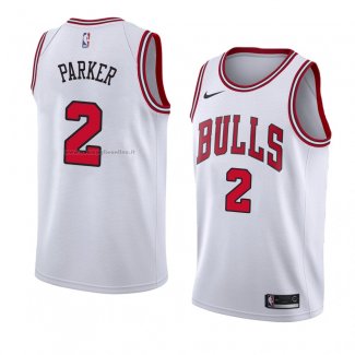 Maglia Chicago Bulls Jabari Parker NO 2 Association 2018 Bianco