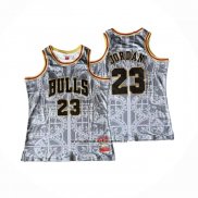 Maglia Chicago Bulls Michael Jordan No 23 Mitchell & Ness 1997-98 Bianco