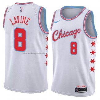 Maglia Chicago Bulls Zach Lavine NO 8 Citta 2018 Bianco