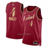 Maglia Cleveland Cavaliers Evan Mobley #4 Citta 2023-24 Rosso