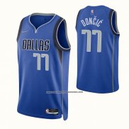 Maglia Dallas Mavericks Luka Doncic #77 Icon 2021 Blu