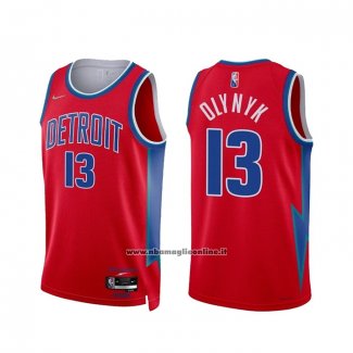 Maglia Detroit Pistons Kelly Olynyk #13 Citta 2021-22 Rosso