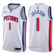 Maglia Detroit Pistons Reggie Jackson NO 1 Association 2017-18 Bianco