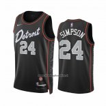 Maglia Detroit Pistons Zavier Simpson #24 Citta 2023-24 Nero