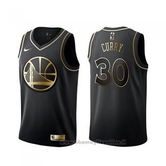 Maglia Golden Edition Golden State Warriors Stephen Curry NO 30 Nero