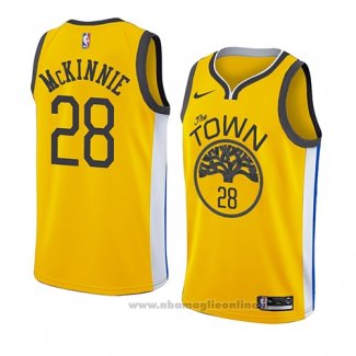 Maglia Golden State Warriors Alfonzo Mckinnie NO 28 Earned 2018-19 Giallo