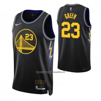 Maglia Golden State Warriors Draymond Green #23 Citta 2021-22 Nero