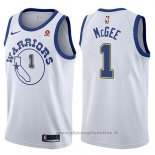 Maglia Golden State Warriors Javale Mcgee NO 1 Hardwood Classic 2017-18 Bianco