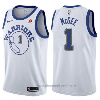 Maglia Golden State Warriors Javale Mcgee NO 1 Hardwood Classic 2017-18 Bianco