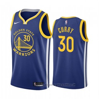 Maglia Golden State Warriors Stephen Curry NO 30 Icon 2019-20 Blu