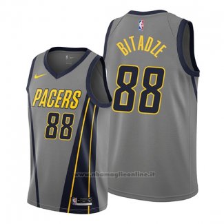 Maglia Indiana Pacers Goga Bitadze NO 88 Citta Grigio