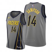 Maglia Indiana Pacers Jakarr Sampson NO 14 Citta Grigio