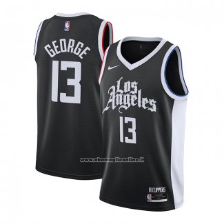 Maglia Los Angeles Clippers Paul George #13 Citta 2020-21 Nero