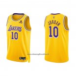 Maglia Los Angeles Lakers DeAndre Jordan #10 75th Anniversary 2021-22 Giallo