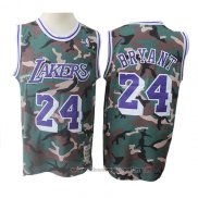 Maglia Los Angeles Lakers Kobe Bryant NO 24 Camuffamento Verde