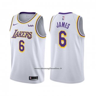 Maglia Los Angeles Lakers LeBron James #6 Association 2021-22 Bianco