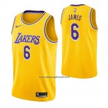 Maglia Los Angeles Lakers LeBron James #6 Icon 2021-22 Giallo