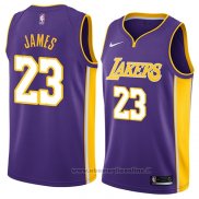 Maglia Los Angeles Lakers Lebron James NO 23 Statement 2018 Viola