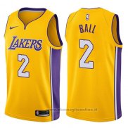Maglia Los Angeles Lakers Lonzo Ball NO 2 2017-18 Giallo