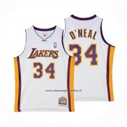 Maglia Los Angeles Lakers Shaquille O'neal No 34 Mitchell & Ness 2003-04 Bianco