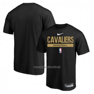 Maglia Manica Corta Cleveland Cavaliers Practice Performance 2022-23 Nero