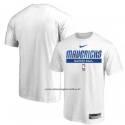 Maglia Manica Corta Dallas Mavericks Practice Performance 2022-23 Bianco