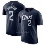 Maglia Manica Corta Los Angeles Clippers Kawhi Leonard Citta 2023-24 Blu