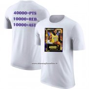 Maglia Manica Corta Los Angeles Lakers James Commemorative Bianco