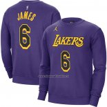 Maglia Manica Lunga Los Angeles Lakers LeBron James 2022-23 Viola