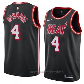 Maglia Miami Heat Aj Hammons NO 4 Classic 2018 Nero