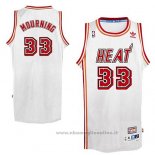 Maglia Miami Heat Alonzo Mourning NO 33 Throwback Bianco