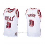 Maglia Miami Heat Dwyane Wade #3 Hardwood Classics Bianco