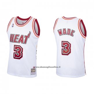 Maglia Miami Heat Dwyane Wade #3 Hardwood Classics Bianco